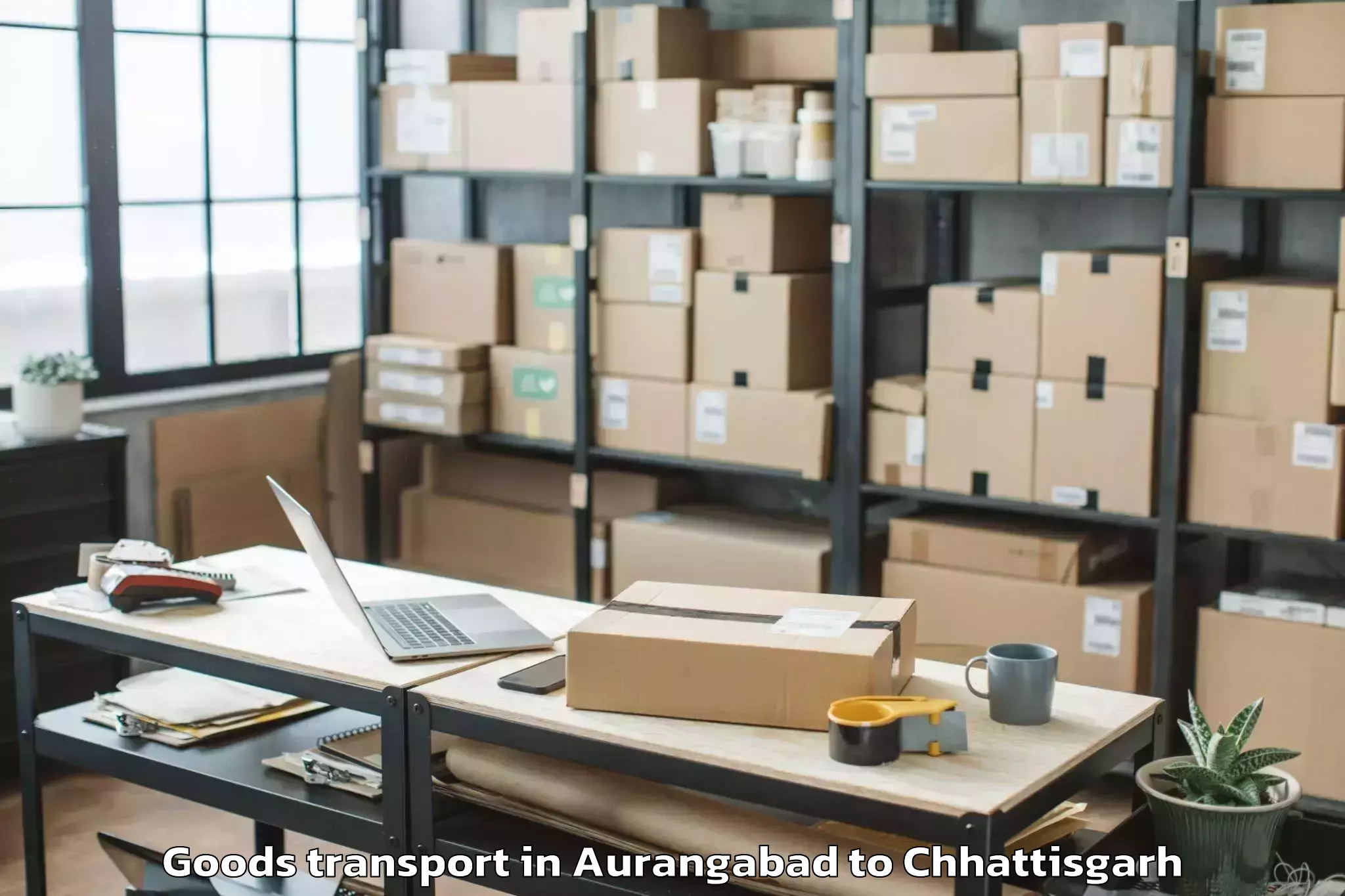 Professional Aurangabad to Bemetara Goods Transport